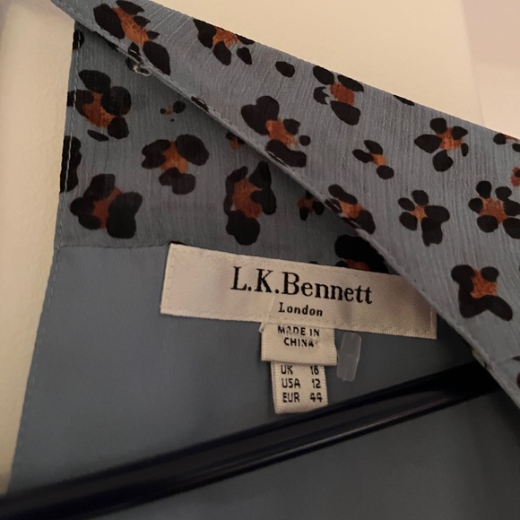 LK Bennett London Blue Leopard Print Dress - Size 12 (US) - Picture 5 of 5